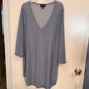 Jordan Black and White Zigzag Swim Coverup